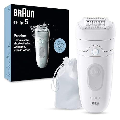 Braun Epilator Silk-épil 5, Hair Removal Device, Women Shaver & Trimmer, Wet and Dry, Includes Skin Contact Cap, SE5-011, Grey - Image 1