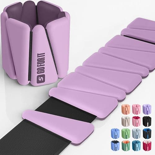SPORTBIT Wrist and Ankle Weights for Women - Set of 2 (1lb Each) Wearable Ankle & Wrist Weights - Leg & Arm Bands, Silicone Weighted Bracelets for Workout, Walking, Running, Yoga, Pilates - Image 1
