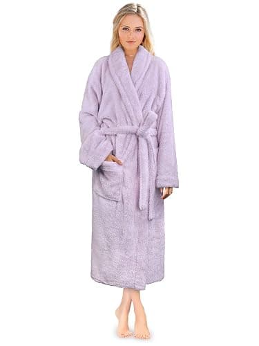 PAVILIA Premium Womens Plush Soft Robe Fluffy, Warm, Fleece Sherpa Shaggy Bathrobe - Image 1