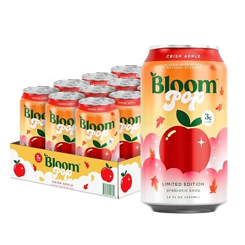 Bloom Pop Prebiotic Soda, Gut Health Support, Crisp Apple, 12 Pack | Crisp Apple flavor with clinically backed prebiotics for gut health, metabolism support and soda satisfaction. - Image 1