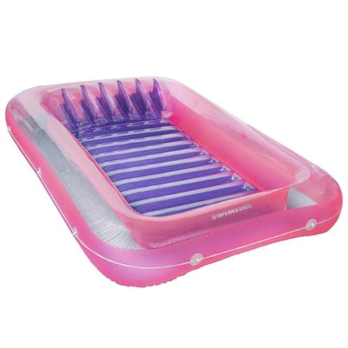 SWIMLINE Suntan Tub, Classic Inflatable Tanning Lounge Float with Adjustable Pillow, 71" Long - Outdoor Floating Lounger for Lake, River, Beach & Swimming Pool, Includes Rope Surround & Repair Patch - Image 1