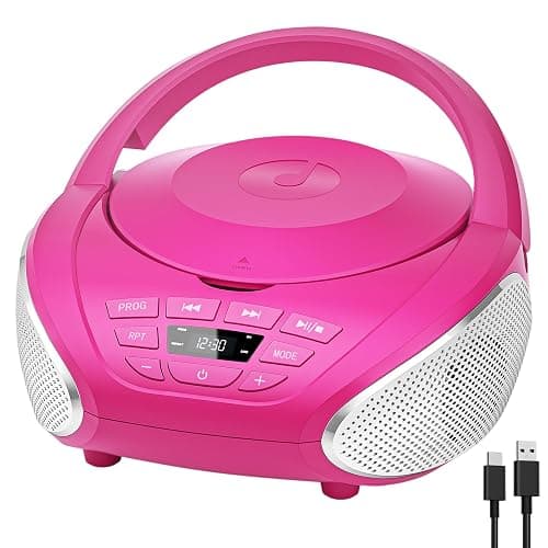 Gueray CD Player Portable Boombox: Radio CD Players with Speakers Home Audio FM Radio AUX Input Support Headphones Playlist Mode PROG Playback for Outdoor Indoor Audiobooks - Image 1