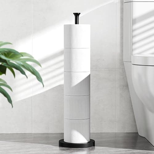 Toilet Paper Holder Stand(with Reserve Function), Free-Standing Spare Rolls Storage Holder, Stainless Steel, Modern Design - Image 1