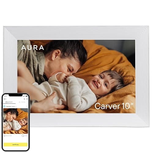 Aura Carver WiFi Digital Picture Frame | The Best Digital Frame for Gifting | Send Photos from Your Phone | Quick, Easy Setup in Aura App | Free Unlimited Storage | Sea Salt - Image 1