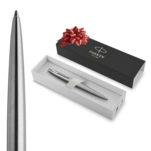 Parker Jotter Ballpoint Pen, Stainless Steel with Chrome Trim, Medium Point, Blue Ink - Smooth Writing, Sleek, Polished, Professional, Desk Essentials - Image 1