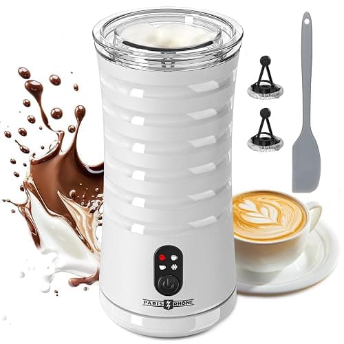 Milk Frother, Paris Rhône 4-in-1 Milk Steamer and Frother, Hot & Cold Foam Milk Warmer with Temperature Control, Auto Shut-Off Frothers for Coffee, Latte, Cappuccino, Macchiato - Image 1