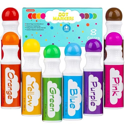 Dot Markers for Toddlers Kids Preschool, Bingo Daubers Washable Art Markers 8 Colors, Toddlers Arts and Crafts Supplies, Kids Painting Drawing Coloring Supplies, Dot Paint Craft Kit Preschool Learning - Image 1