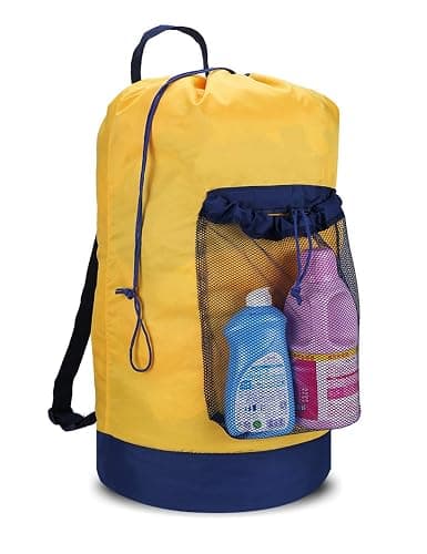 Dalykate Backpack Laundry Bag, Laundry Backpack with Shoulder Straps and Mesh Pocket Durable Nylon Clothes Hamper Bag with Drawstring Closure for College, Travel, Laundromat, Apartment - Image 1