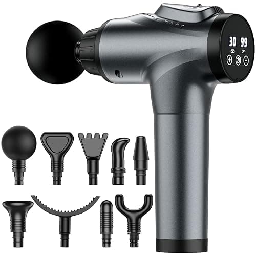 Massage Gun, Muscle Massage Gun for Athletes Handheld Electric Deep Tissue Back Massager, Percussion Massage Device for Pain Relief with 30 Speed Levels 9 Heads - Image 1