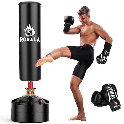 RORALA Punching Bag with Stand 70"-203lbs, Freestanding Heavy Boxing Bag Including 12OZ Boxing Gloves for Adult Youth Gift Selection Upgraded - Image 1