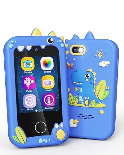 Kids Play Phone Toys for Boys, Dinosaur Gifts Toys with Touchscreen Dual Camera for Toddler Kids Age 3-7 Years Old, Kids Smart Phone Gift for Birthday, Christmas - Image 1