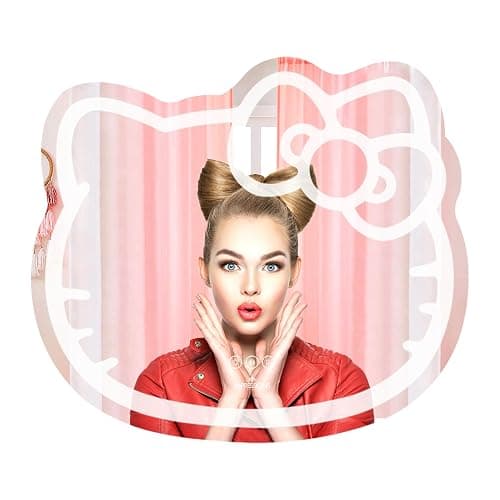 Impressions Vanity Hello Kitty Wall Mirror with Wi-Fi, Smart Touch Sensitive Makeup Vanity Mirror with App Controller and Color Changing Dimming LED Strip Light, Frameless Design - Image 1