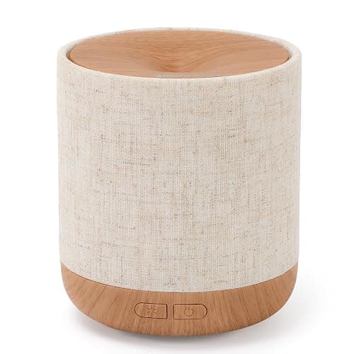 ZmarKraft Essential Oil Diffuser 200ml with Fabric Cover and Night Lamp | Ultrasonic Aroma Diffuser | Humidifier w Lights | Room Decor | Small Humidifier for Bedroom | Gift (Light Brown) - Image 1
