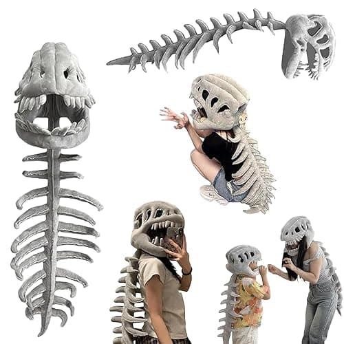 YLBUH Spinosaurus Plush Dino Outfit, Outfit Halloween Fun Dinosaur Skeleton Plush Costume with Spine Extension for Parties - Image 1