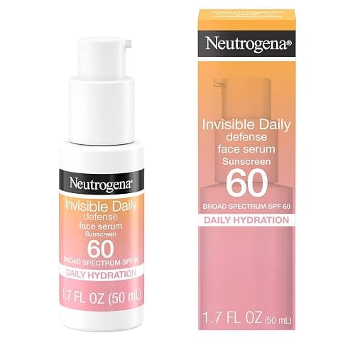 Neutrogena Invisible Daily Defense Broad Spectrum SPF 60, Antioxidants for Skin Glow, Hydrating Face Sunscreen Serum, Water Resistant (80 minutes), Oil-Free, Fragrance Free, Non Comedogenic, 1.7 Fl Oz - Image 1