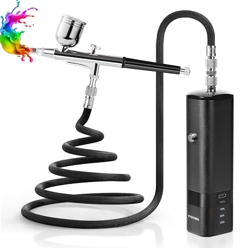 Airbrush Kit with Compressor, 32PSI Handheld Mini Air Brush Gun Set, Portable High Pressure Air Brushes for Painting, Tattoo, Nail Art, Mode, Makeup, Cake, Barber - Image 1