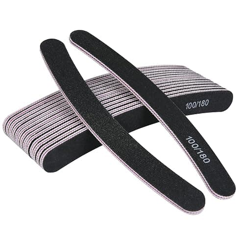 URAQT 15pcs Lime à Ongles Professionnelle, limes à ongles professionnelles double-face Grain 100/180 pour Manucure Cosmétique, Salon de Coiffure, Animaux Domestiques, Maison - Image 1