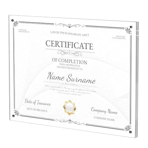 Kalami 11x14 Acrylic Wall Mount Picture Frame Self Adhesive, No Drill Holes Floating Frameless Clear Photo Frame for Diploma Certificate Degree Document Display Gallery Wall-Full Frame is 12x15 - Image 1