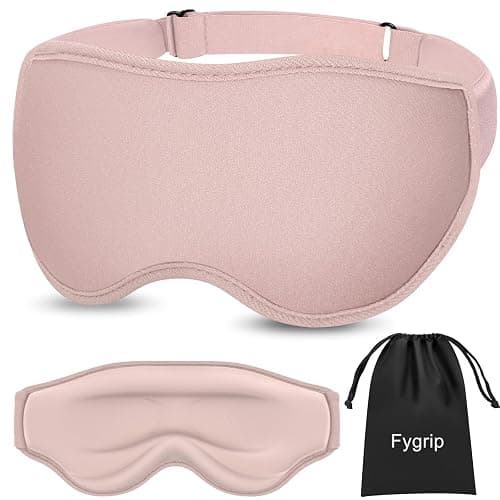 Fygrip 3D Eye Mask Sleep Mask for Men & Women, 100% Pressure-Free & Light Block-Out Eye Mask for Sleep with Easy Adjustable Strap, Night Eye Cover for Travel, Pink - Image 1