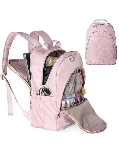 Fasrom Nurse Bag Backpack for Work Women with USB Charging Hole, Home Health Clinical Bag with Laptop Compartment for Nursing Staff, Medical Assistants, Pink (Empty Bag Only) - Image 1