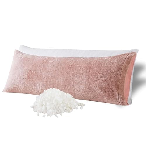 WhatsBedding Memory Foam Body Pillow with Plush Fuzzy Cover, Full Body Pillow for Adults, Long Pillow for Sleeping, Soft Pillow Fluffy Supportive - Image 1