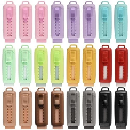 24 Pcs Cute Retractable Eraser for Pencils Cute School Supplies Kawaii Erasers for Kids Fun Cartoon Erasers Back to School Supplies Kid Party Favors Gift (Style 2) - Image 1