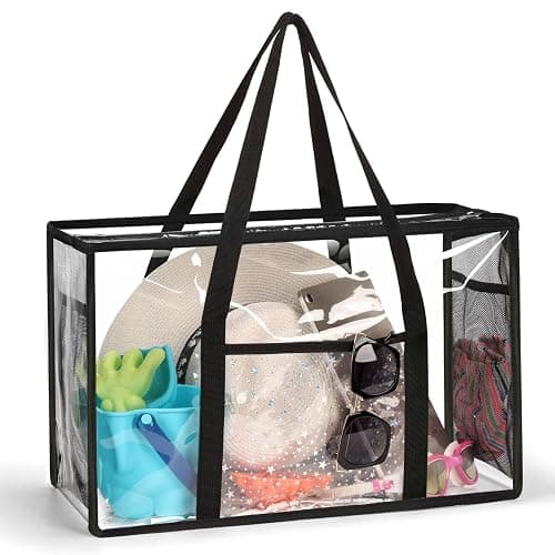SummitFlare Clear Beach Tote Bag - Waterproof PVC Stadium Approved - Extra Large Transparent Bag for Pool, Concert - Image 1