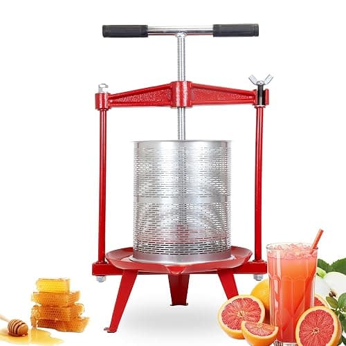 Biltek Fruit Press for Wine Making, Apple Cider Press for Max Extraction, Manual Juice Press Swing-Open for Easy Loading, Fruit Wine Press, Honey Press with Large Capacity, 3.69-Gal (14-L) - Image 1