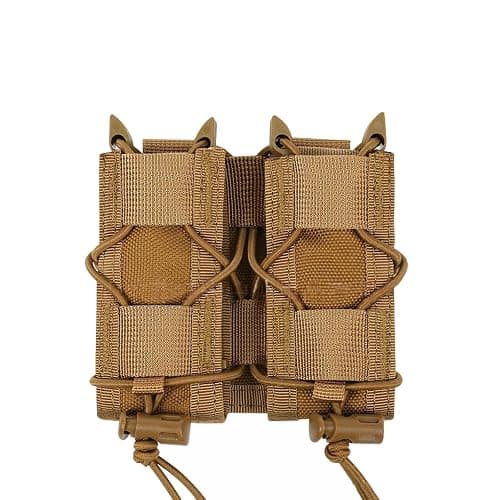 Pistol Double Magazine Holster, Double 9mm Mag Pouch,Velcro Wrap Belt Holder for 9MM/Glock/Single/Dual Stack Gun Magazines Pouches - Image 1