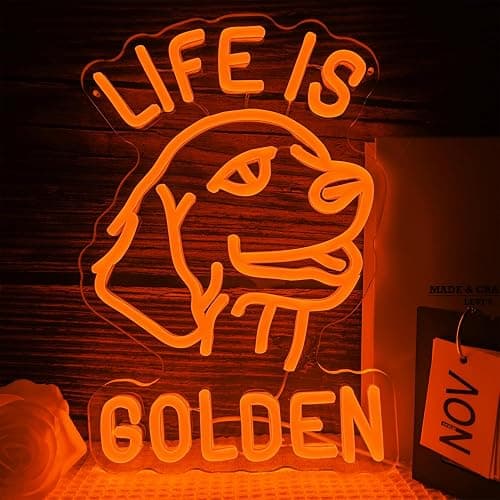 Golden Retriever Neon Sign Dimmable Dog Neon Sign for Wall Decor Golden Retriever Neon Light Up Sign for Bedroom Living Room Kids Room Christmas Christmas Gifts for Golden Retriever Lovers - Image 1