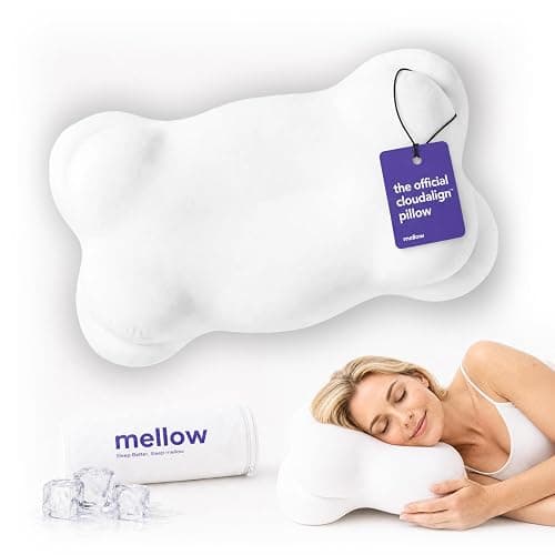 Mellow CloudAlign Memory Foam Pillow for Neck & Shoulder Support, High | Dual Height Ergonomic Cervical Pillow for Side Back & Stomach Sleepers, Contoured Orthopedic Bed Pillow with Washable Cover - Image 1