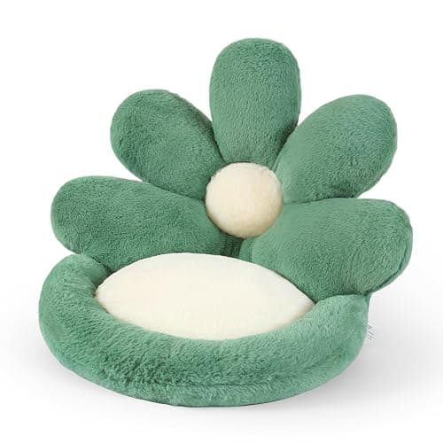 Ditucu Flower Shape Chair Cushion Comfy Kawaii Seat Cushions 19 inch Cute Stuff Pad Lazy Sofa Office Floor Pillow for Gaming Chairs Room Decor Green - Image 1