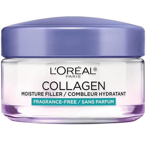L'Oreal Paris Collagen Moisture Filler Anti-Aging Face Moisturizer, 1.7 Oz | Fragrance Free Collagen Cream, Non-Greasy Skin Care for Up to 48HR Hydration, Day & Night Moisturizer for Dry & Aging Skin - Image 1
