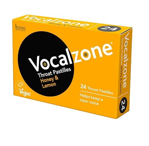 Vocalzone Throat Pastilles Honey & Lemon 24 - For Sore Throats and Hoarseness When Overusing Your Voice. Produced and sold in the United Kingdom since 1912 - Image 1
