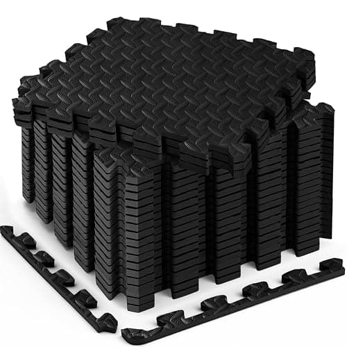 Haulcove 18 Pcs EVA Foam Floor Tiles, Puzzle Exercise Mat Set for Gym | Cover 18 sqft with 12.6" x 12.6" x 0.4" interlocking tiles for home gyms, garages and workout equipment - Image 1