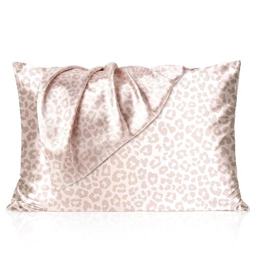 Yanibest 2 Pack Leopard Satin Pillowcase, Silk Pillow Cases for Hair and Skin with Zipper, Standard Pillow Cases for 20"x26", Exquisite Packaging for Women Men - Image 1