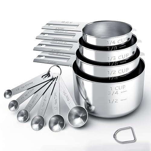 TILUCK Stainless Steel Measuring Cups & Spoons Set, Cups and Spoons,Kitchen Gadgets for Cooking & Baking (10) - Image 1
