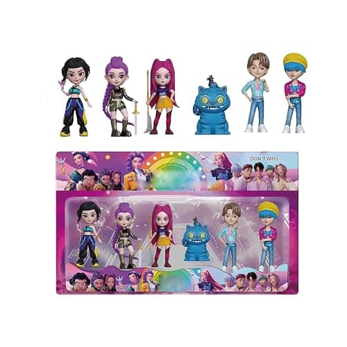 6 Pcs Action Figures Set K-pop Korean Idol Demon Movie Hunters Character Figurines Hunters Merch Home Decor A01 - Image 1