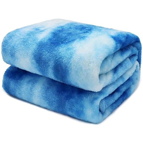 Blue Fleece Blanket, Soft Plush Microfiber Throw for Couch, Sofa, Bed, Luxury Cozy Warm Lightweight Blanket, Living Room Bedroom Home Decor, Travel Camping Gifts for Women and Men - Image 1