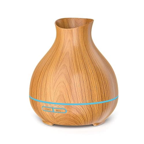BZseed Aromatherapy Essential Oil Diffuser 550ml 12 Hours Wood Grain Aroma Diffuser with Timer Cool Mist Humidifier for Large Room, Home, Baby Bedroom, Waterless Auto Shut-off,7 Colors Lights Changing - Image 1