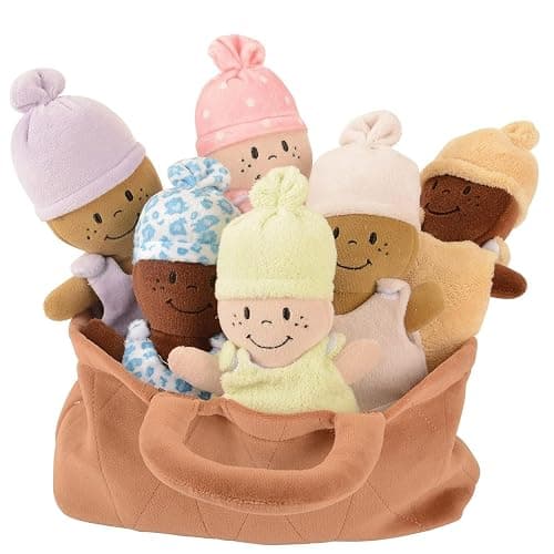 Creative Minds Basket of Babies Soft Baby Dolls, Sensory Toys, Multicultural, Diversity, Inclusion and Social Emotional Learning, Baby Toys for All Ages, Set of 6 Plush Dolls, Multicolor - Multicolor - 6 Pack - Image 1