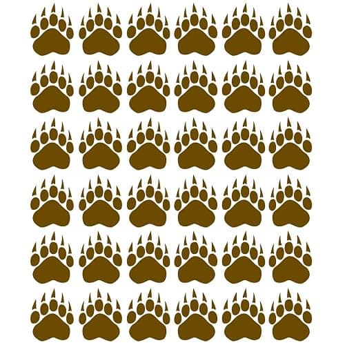 VWAQ Bear Paw Print Floor Decals - Peel and Stick Footprint Wall Decals - 36 PCS (Brown) - Image 1