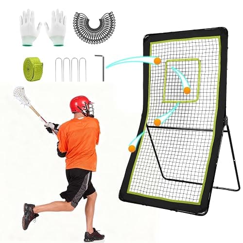WGKLLY 4x7ft Lacrosse Rebounder for Backyard, High-Rebound Volleyball Rebounder Net & Sturdy Steel Frame, 5 Adjustable Angles and Easy to Assemble for Baseball, Soccer and Volleyball Practice - Image 1