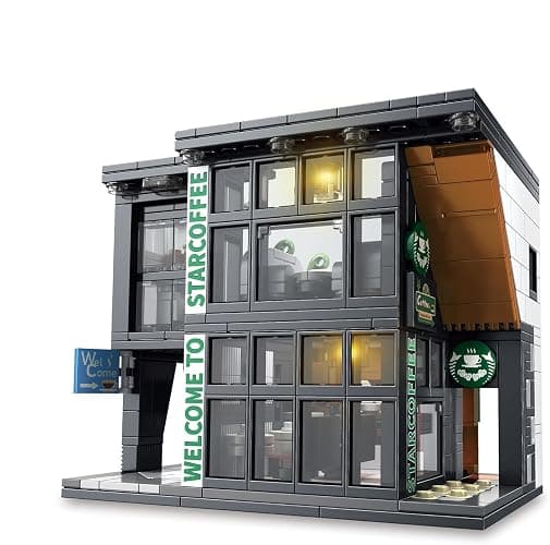 QLT City Coffee House Architecture Building Blocks Set for Adults, Compatible with Lego Street View Modern Cafe Shop Toy with Light, Christmas Birthday Gift for 14+ and Adults(581 PCS) - Image 1