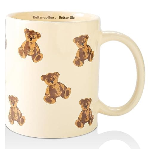 Cute Teddy Bear Coffee Mug- Cartoon Bear Cups-Adorable Gifts for Kids and Women-Ceramic Mug for Home, Office-Perfect for Animal Lovers, Teachers, Parents-11OZ - Image 1