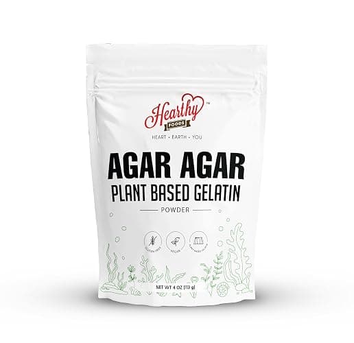 Hearthy Foods Agar Agar Powder (4oz) Vegan Gelatin Substitute, Certified Halal, Kosher, Gluten-free, Non-GMO, 100%, Sugar-free, Kosher, Halal, Desserts, 100% Natural Red Algae - Image 1