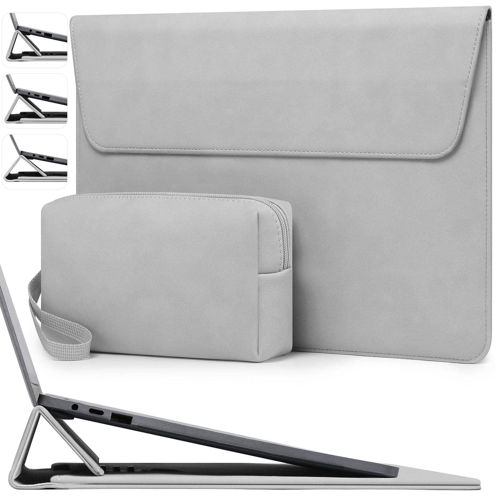 HYZUO 13.3-14 Inch Laptop Case Sleeve with Adjustable Stand, Light Grey | for MacBook Pro 14 M5/M4/M3/M2/M1 Pro/Max A3426 A3427 2026-2021, MacBook Air/Pro 13.3, 13.8-13.5 Surface Laptop - Image 1
