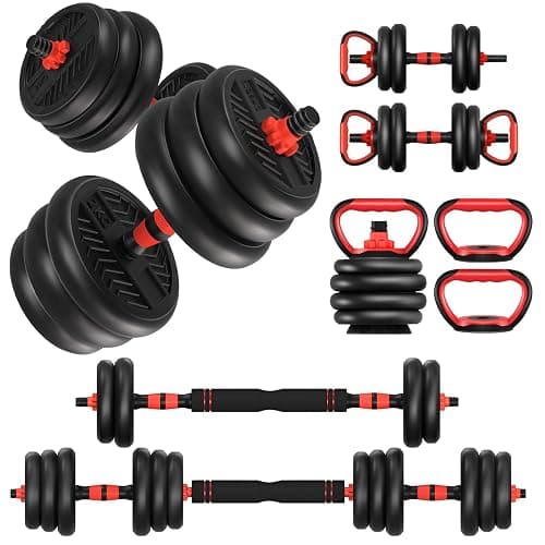 Adjustable Dumbbells,20/30/40/60/80lbs Free Weight Set with Connector, 4 in1 Dumbbells Set Used as Barbell/Kettlebells/Push up Stand, Fitness Workout Equipment for Home Gym for Youth,Women/Men - Image 1
