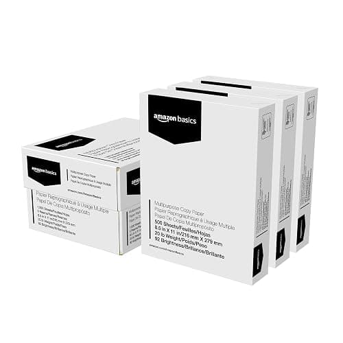 Amazon Basics Multipurpose Copy Printer Paper, 20 lb, 8.5 x 11 Inches, 3 Reams (1,500 Sheets), 92 Bright White for Home Use - Image 1