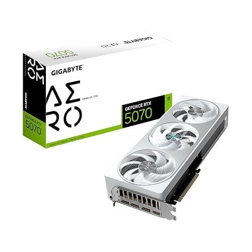 GIGABYTE GeForce RTX 5070 AERO OC 12G Graphics Card, 12GB 192-bit GDDR7, PCIe 5.0, WINDFORCE Cooling System, GV-N5070AERO OC-12GD Video Card, Compatible with Desktop - Image 1